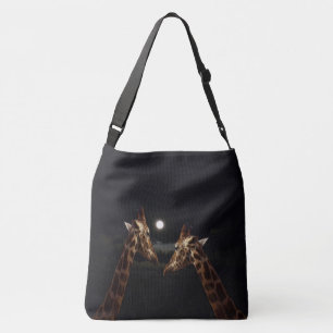 Giraffe-Liebe im Mondlicht, Tragetaschen Mit Langen Trägern