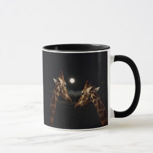 Giraffe Liebe im Mondschein, Tasse