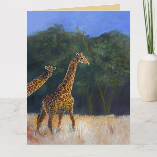 Giraffe-Liebe Karte (Vorderseite)