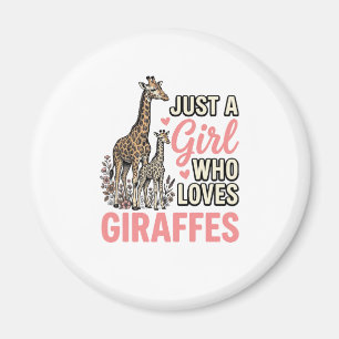 Giraffe Liebhaber Mädchen Vintage Sticherei Shirt Magnet