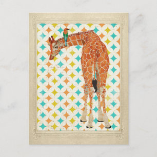 Giraffe & Little Bird Postcard Postkarte