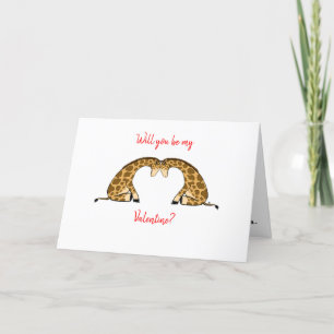 Giraffe Love Heart Carte Saint Valentin
