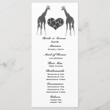 Giraffe Love Wedding Programme