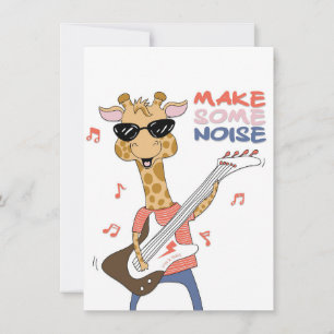 Giraffe Lover Giraffe Guitar macht Lärm Dankeskarte