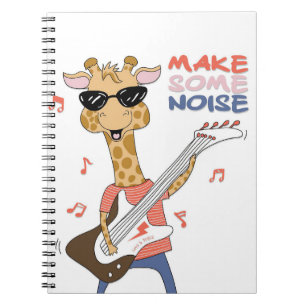 Giraffe Lover Giraffe Guitar macht Lärm Notizblock