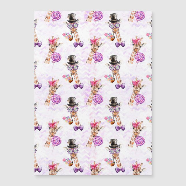 Giraffe Lover Giraffe Muster Magnetkarte (Vorderseite)