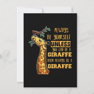 Giraffe Lover Giraffen sind immer du selbst Dankeskarte