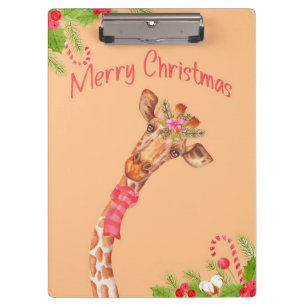 Giraffe Lover Giraffes Africa Frohe Weihnachten Klemmbrett