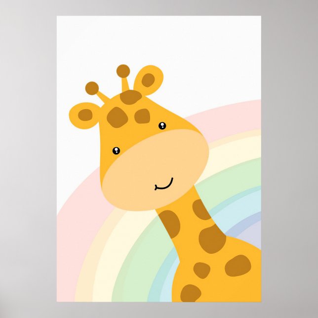 Giraffe Lover Niedlich Giraffe Peeking Poster (Vorne)