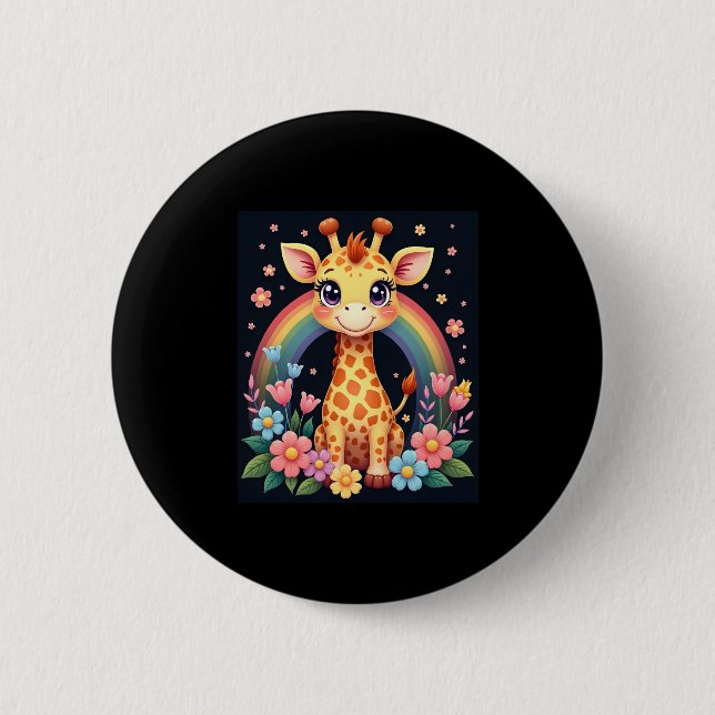 Giraffe Lovers T - Shirt Button (Vorderseite)