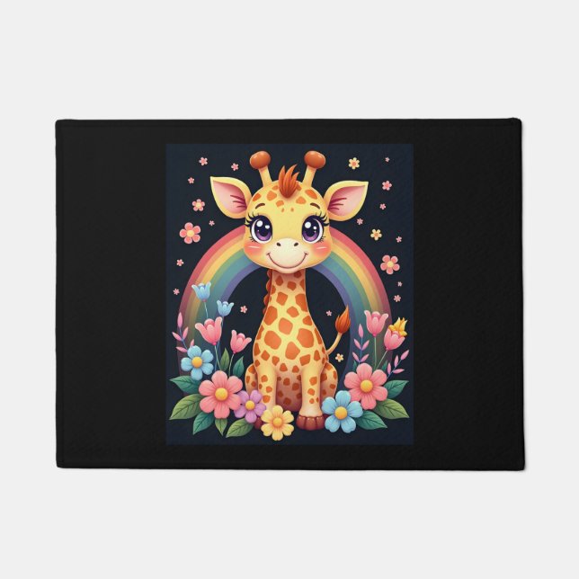Giraffe Lovers T - Shirt Fußmatte (Vorderseite)