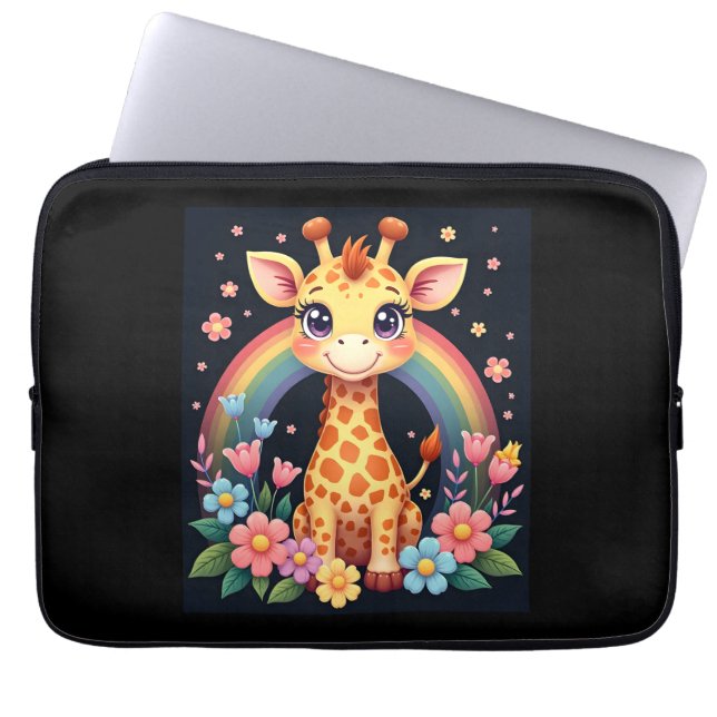 Giraffe Lovers T - Shirt Laptopschutzhülle (Vorderseite)