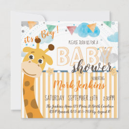 Giraffe lustige Baby Boy Dusche Einladung