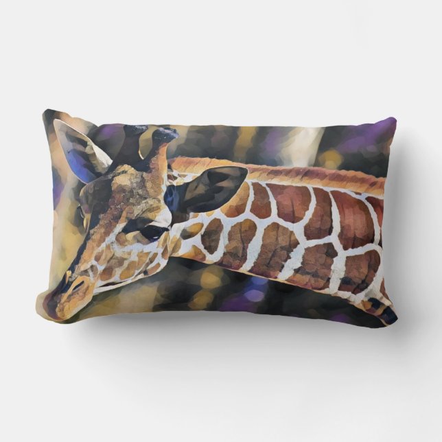 Giraffe Malerei Vintag Lendenkissen (Vorderseite)