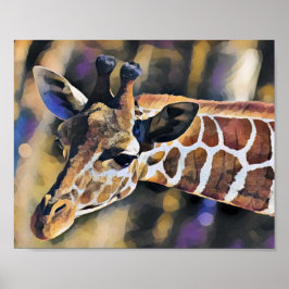 Giraffe Malerei Vintag Poster