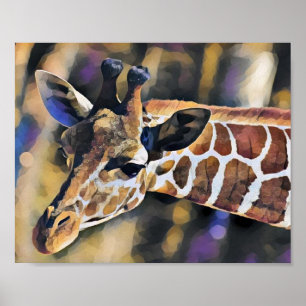 Giraffe Malerei Vintag Poster