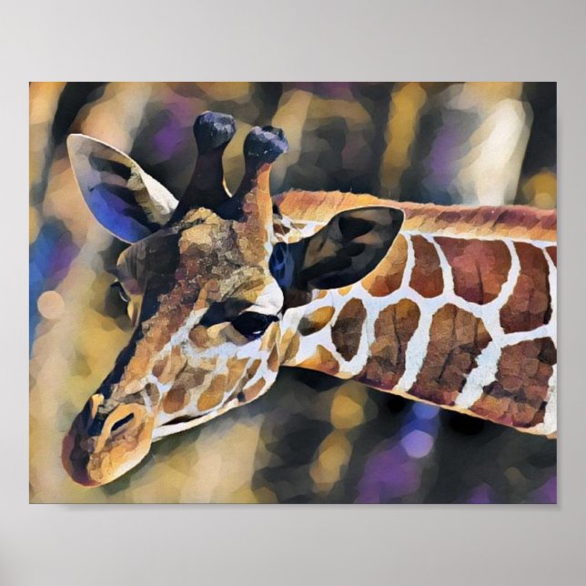 Giraffe Malerei Vintag Poster (Vorne)