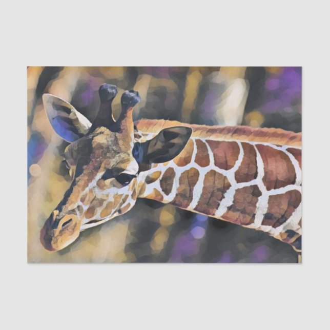 Giraffe Malerei Vintag Seidenpapier (Vorderseite)