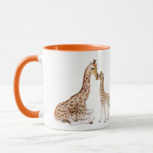 Giraffe Mama Baby Watercolor Tasse