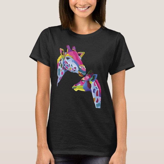 Giraffe Mama Giraffen für Junge Mutter Kissing Bab T-Shirt (Vorderseite)