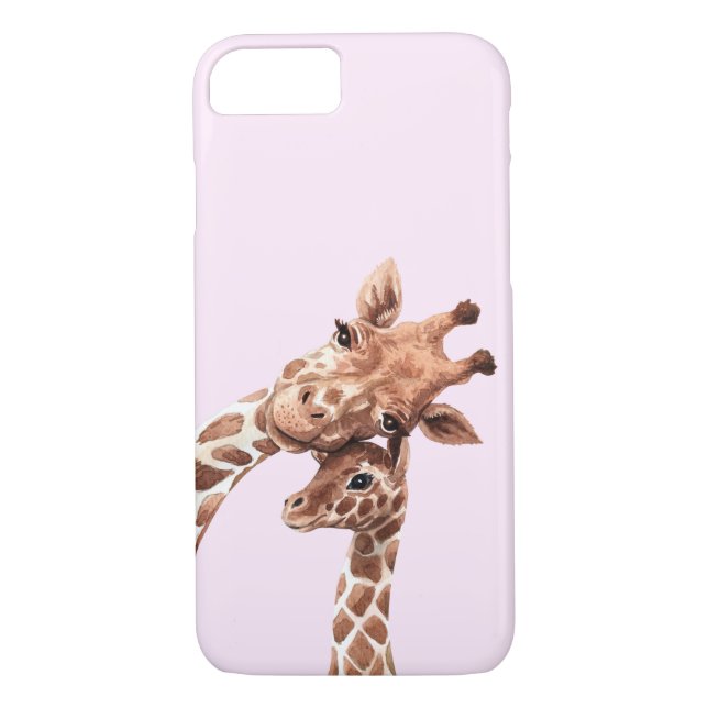 Giraffe Mama Tochter Liebe Wasserfarben Afrika Nie Case-Mate iPhone Hülle (Rückseite)