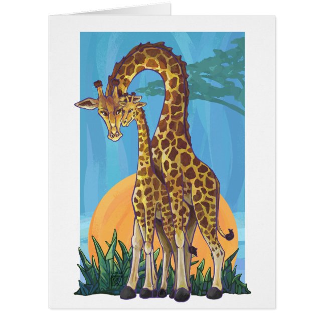 Giraffe Mama und Baby (Vorderseite)
