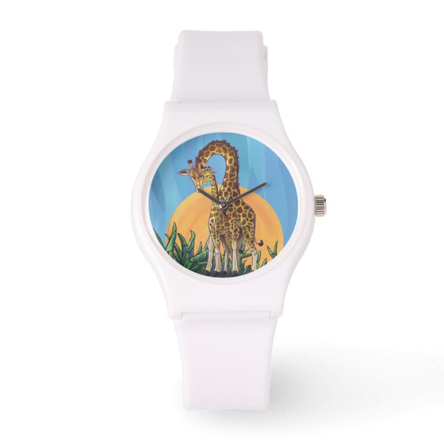 Giraffe Mama und Baby Armbanduhr (Vorderseite)