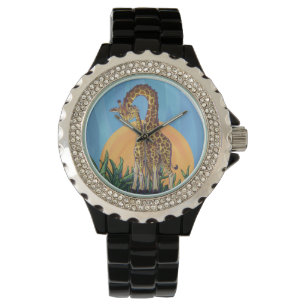 Giraffe Mama und Baby Armbanduhr