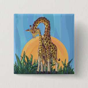 Giraffe Mama und Baby Button