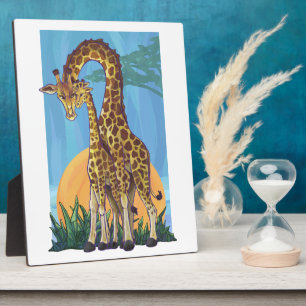 Giraffe Mama und Baby Fotoplatte