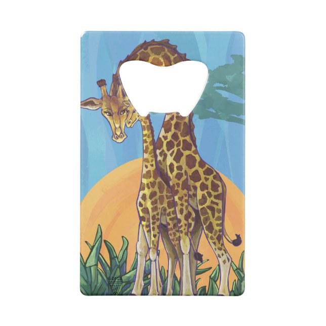 Giraffe Mama und Baby Geldbeutel Flaschenöffner (Rückseite)