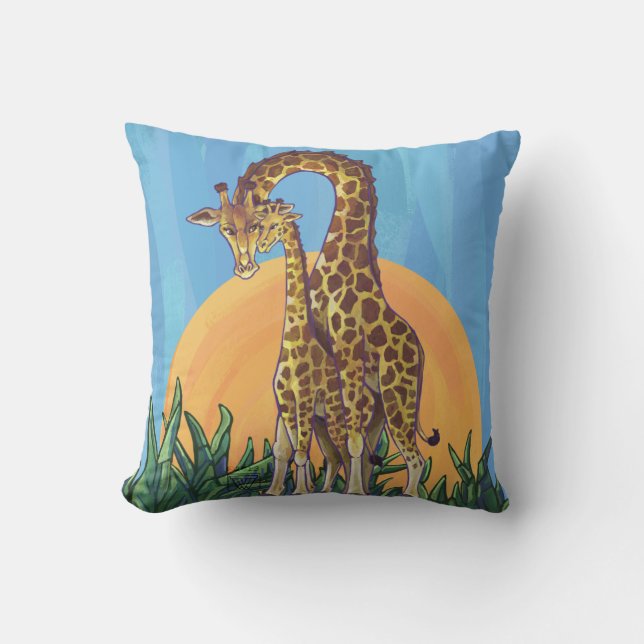 Giraffe Mama und Baby Kissen (Vorderseite)