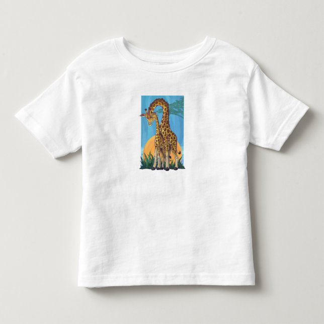 Giraffe Mama und Baby Kleinkind T-shirt (Vorderseite)
