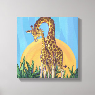 Giraffe Mama und Baby Leinwanddruck