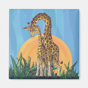 Giraffe Mama und Baby Magnet