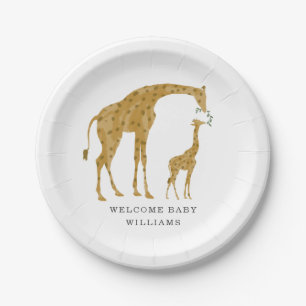 Giraffe Mama und Baby Minimalistisch Baby Shooter Pappteller