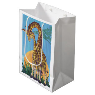 Giraffe Mama und Baby Mittlere Geschenktüte