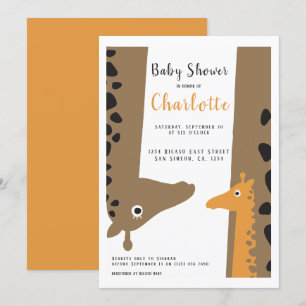 Giraffe Mama und Baby Niedlich Baby Dusche Einladung