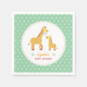 Giraffe-Mama und Baby, Partyartikel mit Punkten Serviette