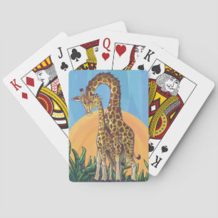 Giraffe Mama und Baby Spielkarten