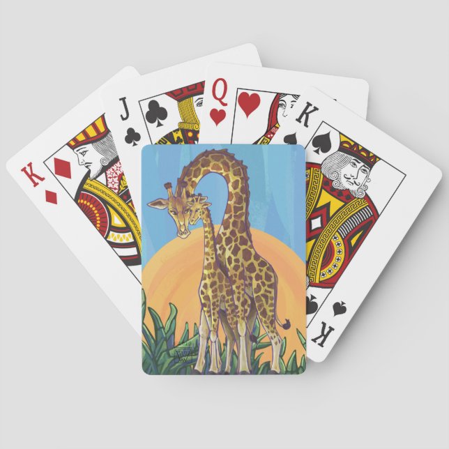 Giraffe Mama und Baby Spielkarten (Rückseite)