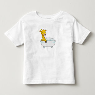 Giraffe mit Badewanne mit Schaumstoff Kleinkind T-shirt