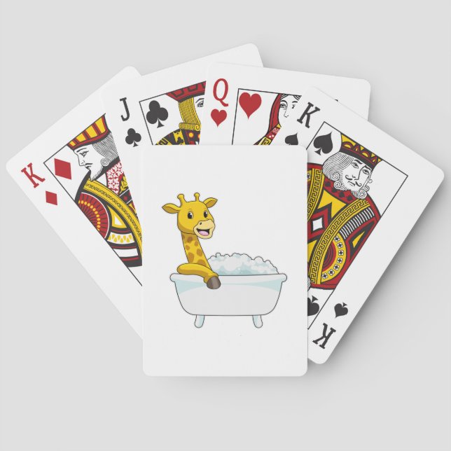 Giraffe mit Badewanne mit Schaumstoff Spielkarten (Rückseite)