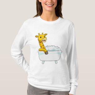 Giraffe mit Badewanne mit Schaumstoff T-Shirt