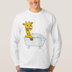 Giraffe mit Badewanne mit Schaumstoff T-Shirt
