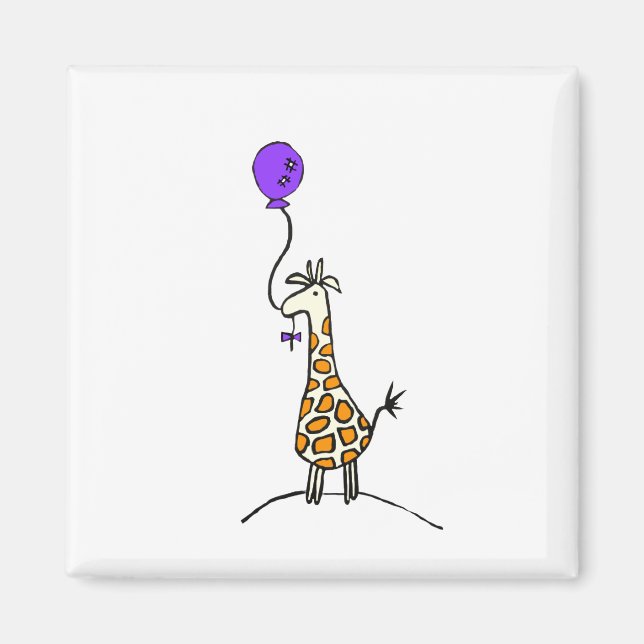 Giraffe mit Ballonmagnet Magnet (Vorne)