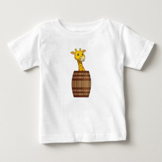 Giraffe mit Barrel Baby T-shirt (Vorderseite)