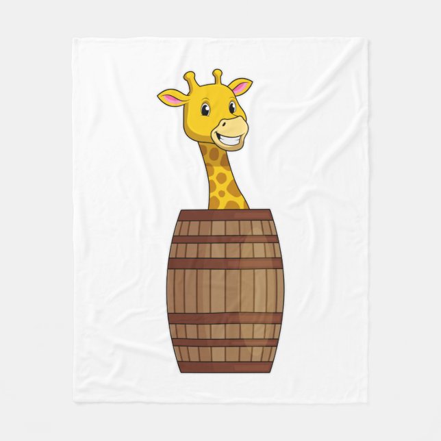 Giraffe mit Barrel Fleecedecke (Vorderseite)
