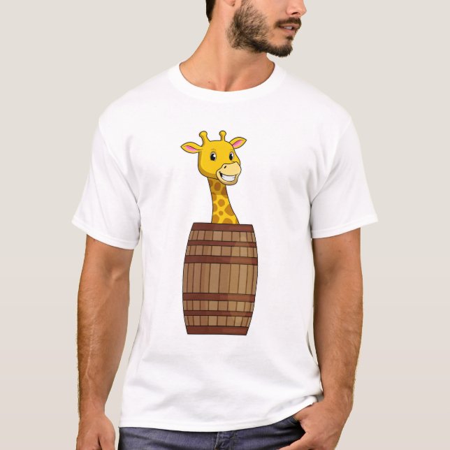 Giraffe mit Barrel T-Shirt (Vorderseite)