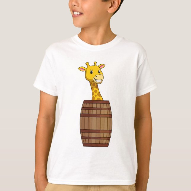 Giraffe mit Barrel T-Shirt (Vorderseite)